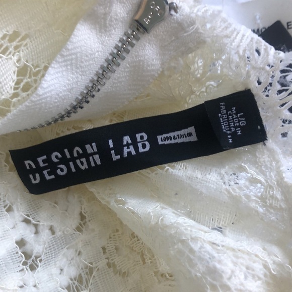 Lord & Taylor Design Lab Lace Dress Ivory Size Large NWT - Picture 8 of 15